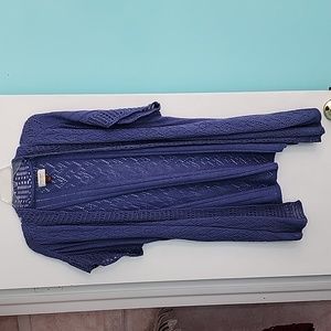 Ladies L Sonoma Sweater Jacket, short sleeve, blue